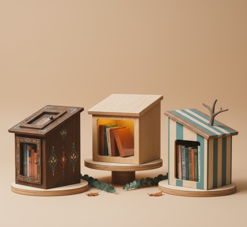 Verschillende minibibliotheek ontwerpen