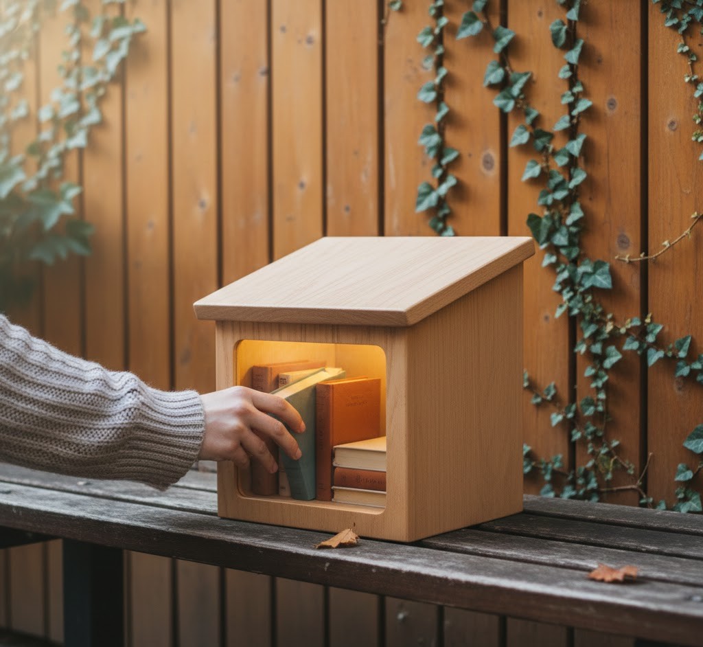 Prachtige minibibliotheek in een gezellige omgeving